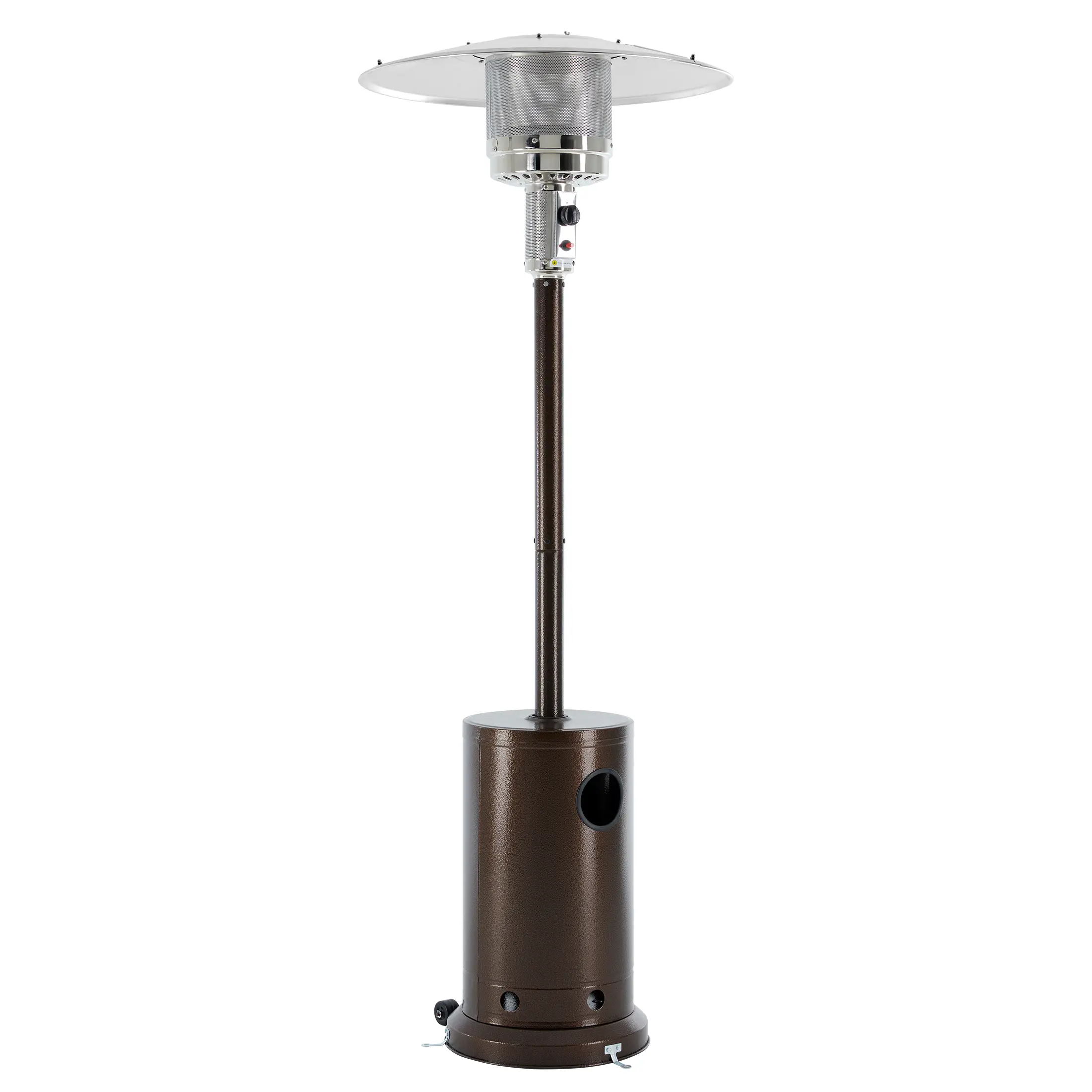 Outdoor Round Metal Steel Patio Heater - 48000 BTU, Double Heating Grid, Wheel-Equipped for Easy Mobility, Ideal for Home or Garden Use