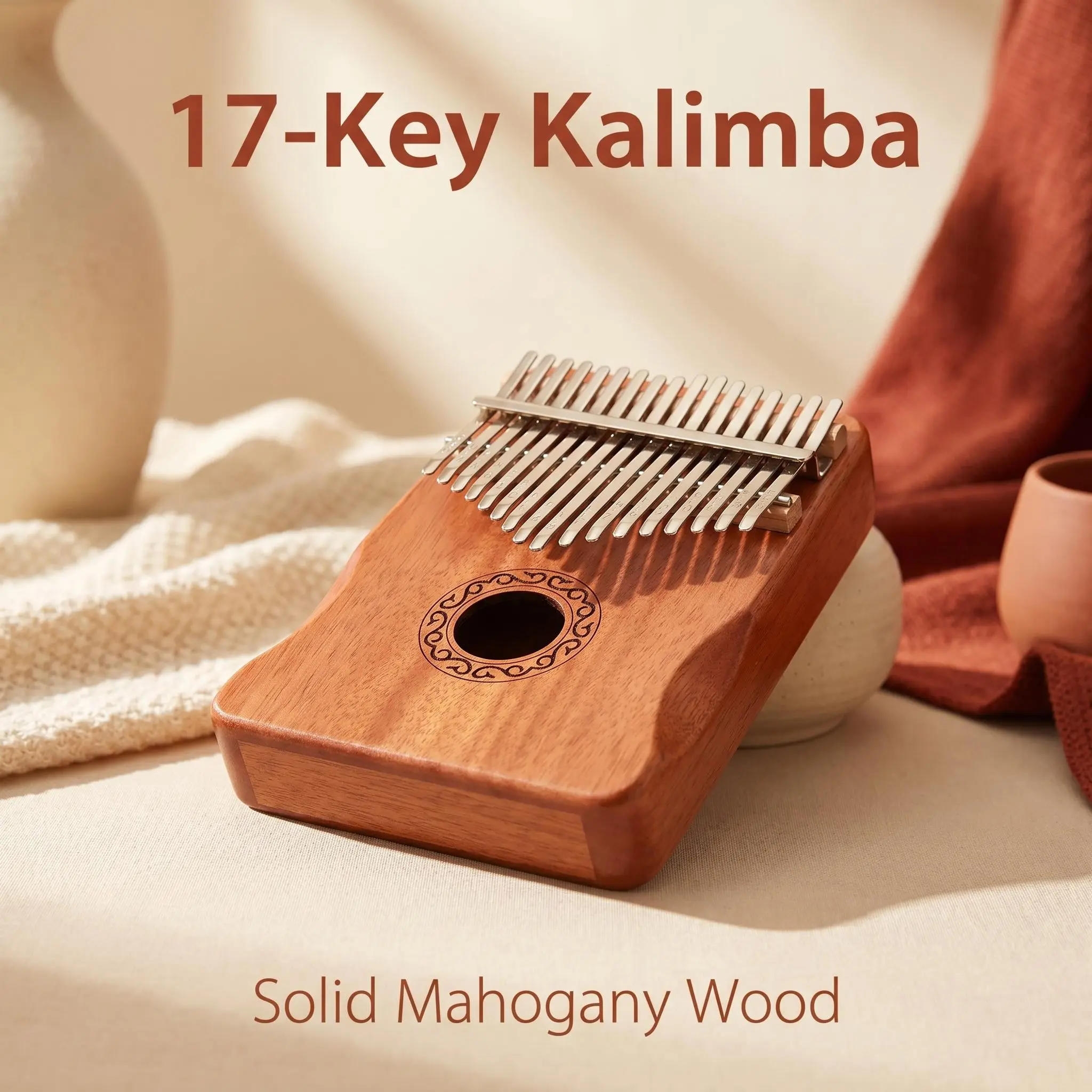 Kalimba Thumb Piano 17 Keys – Portable Mbira Finger Piano, Easy to Learn for Beginners, Unique Music Gift for Kids, Teens & Adults, Perfect Birthday, Christmas & Father's Day Gift