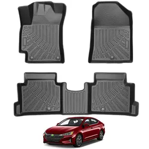 Canvcle Floor Mats Fit for Hyundai Elantra 2017-2025 Gas Model (Not fit Hybrid) All Weather Floor Lines for Elantra Accessories Heavy Duty Carpet Protection TPE