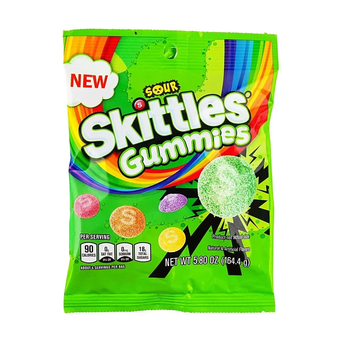 SKITTLES Sour Chewy Candy, Fruity Gummy Sweets, 164g Bag
