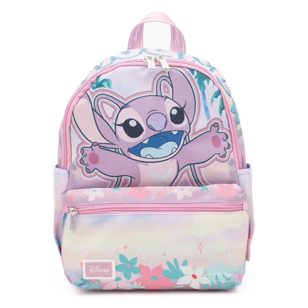 WondaPop Disney Lilo & Stitch Angel 13" H x 9.5" W x 4.5" D Casual Printed Nylon Backpack Purse for Adults, Adjustable Straps Angel Wing Graphic Bag, Casual Printed Backpack, Angel Wing Graphic Backpacks