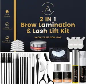 Lash Lift Kit & Eyebrow Lamination Kit, 2-in-1 Solution, At-Home Brow Lamination, Beginner/Professional, Eyelash Lift, 15 Applications, Lasts 6-8 Weeks, DIY Brow & Lash Perm - ABLK1