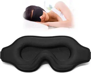Sleep Eye Mask for Side Sleeper, Lash Extensions 3D Contoured Cup Sleeping Mask for Men Women, Travel Blackout Night Blindfold Eye Shade Cover with Adjustable Strap (Black-Side Sleeper)