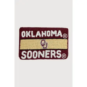 Oklahoma Sooners Beaded Hard Mini Clutch