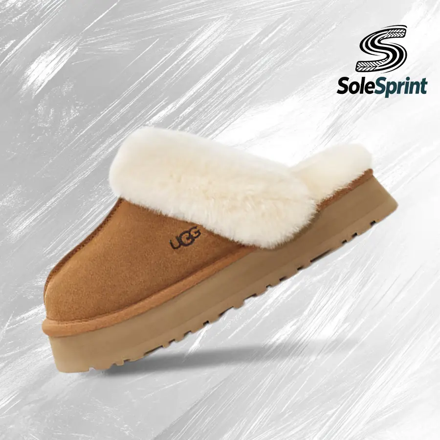 UGG Disquette Slipper Chestnut (Women's) – shoes for woman-Vintage-Autumn & Winter-Outdoor & Snow Day Wear Shoes With Cloud-Level Comfort, Low-Profile Casual Design -back to school–1122550 CHE, Casual Fit