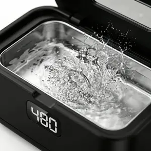 Ultrasonic Cleaner, Jewelry Ultrasonic Cleaner for Diamond Rings, Gold, Silver, Glasses, Mouthguard, Razor