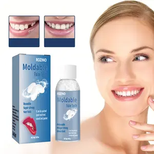 ROZINO Moldable False Teeth 30g Blue Box Oral Care Product for Temporary Tooth Repair Non Toxic Skin Friendly Material Reusable and Personalizable