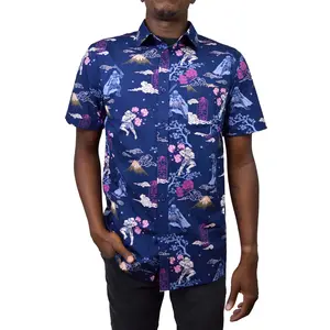 Men's Star Wars: A New Hope Darth Vader and Stormtroopers Samurai Print Button Down Shirt