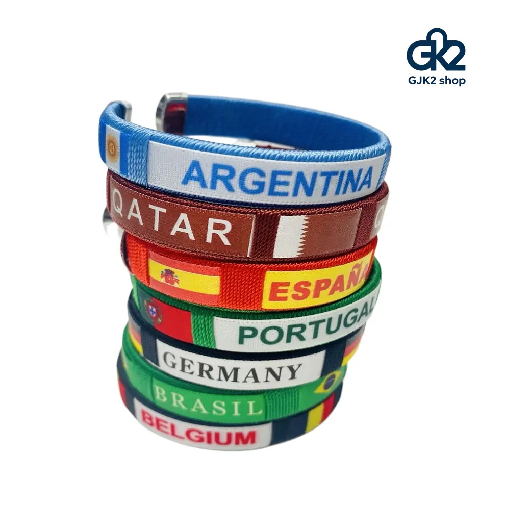 3Pcs 2026 Global Football Event Flag Wristband