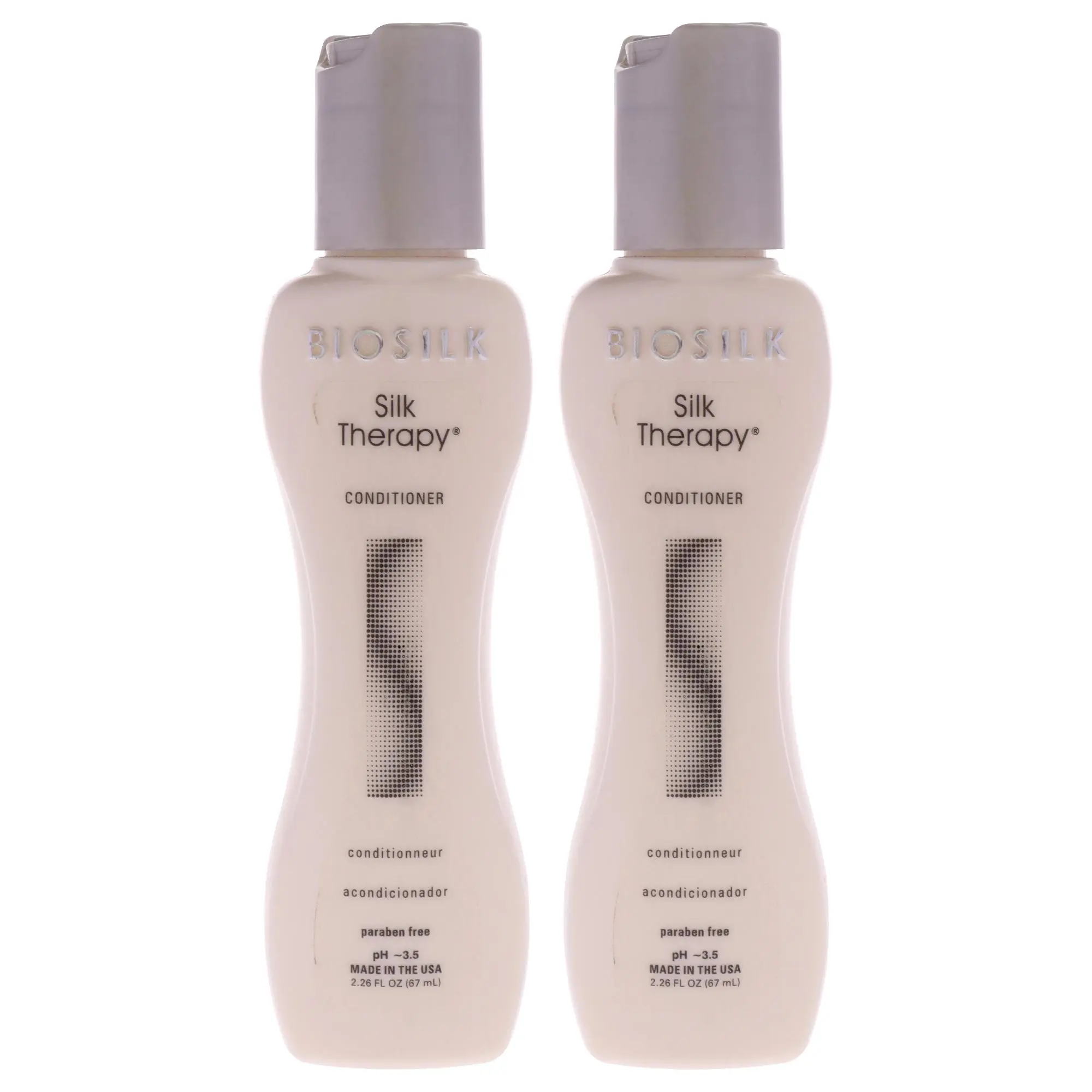 Biosilk Silk Therapy Daily Conditioner - Unisex Haircare Treatment for Regular Use, 2.26 fl oz, Pack of 2 Bottles, Two Bottles