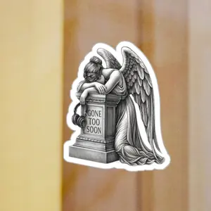 Gone Too Soon Sticker – Memorial Sticker for Loss – Sympathy Gift – Grief Remembrance Decal – Waterproof Vinyl Sticker