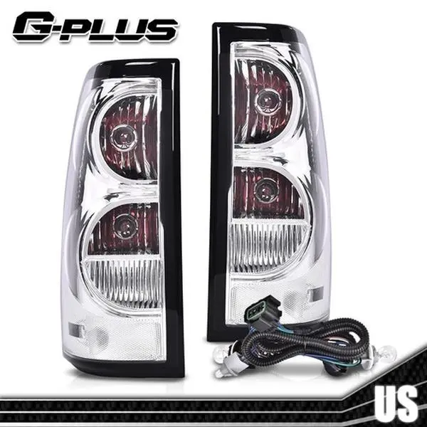 G-PLUS Tail Lights Fit For 2003-2006 Chevy Silverado Pickup Clear Lens Tail Lights Replacement