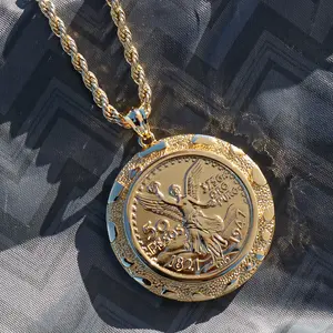 Gold Nugget Bezel Centenario Pendant - Gold