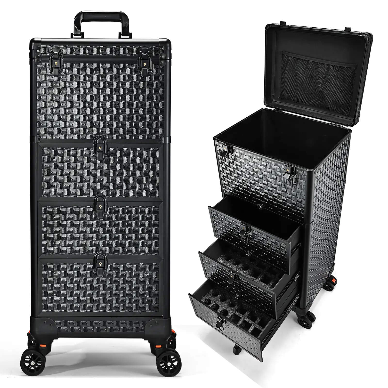 Professional Rolling Trolley with Anti-hair Wheels, 3 Drawers - Salon Furniture, Nail Esthetician Cart, Beauty Salon Equipment for Nail Techs