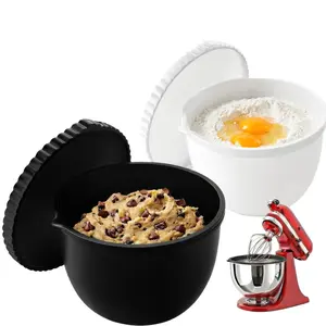 Sweet Jojo Designs 2 Pack Silicone Liners for Kitchenaid Mixer, 4.5 & 5 Qt Silicone Bowl Liners for Kitchen Aid Mixer, 2 Piece Mixing Bowl Inserts with Lids for Tilt-Head Stand Mixer Accessories