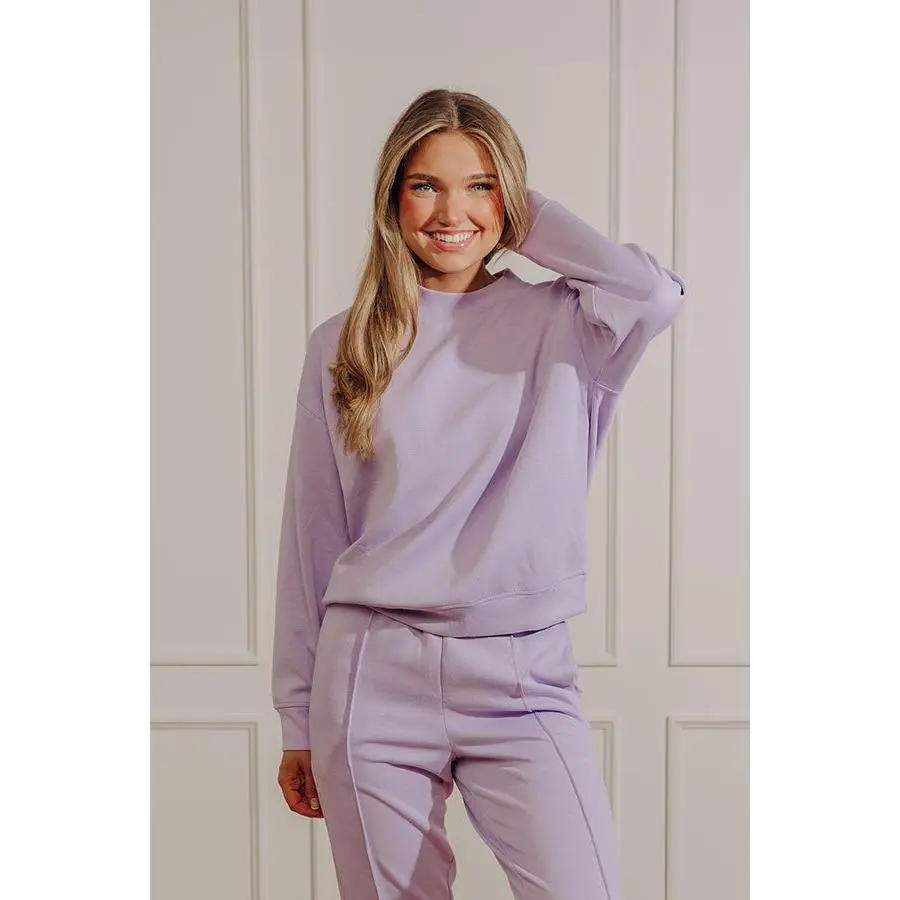 Effortlessly Soft Scuba Sweatshirt in Lavender