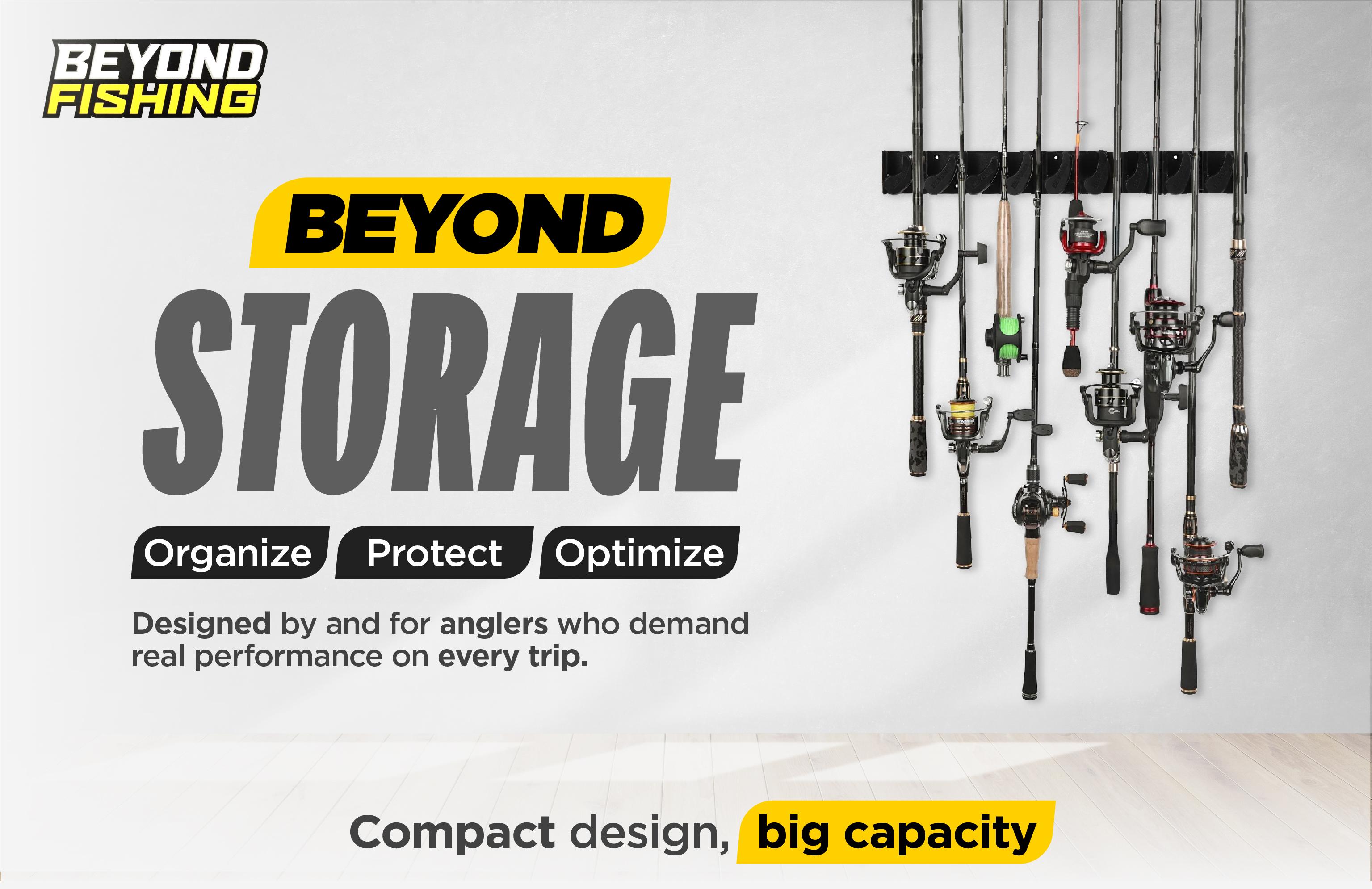 Beyond Fishing GripLock Vertical Fishing Rod Rack – Wall-Mounted Fishing Rod Holder for Garage – Stores Up to 9 Rods or Combos –Space-Saving Durable Fishing Rod Holders for Serious Anglers Beyond Fishing GripLock Vertical Fishing Rod Rack – Wall-Mounted Fishing Rod Holder for Garage – Stores Up to 9 Rods or Combos –Space-Saving Durable Fishing Rod Holders for Serious Anglers