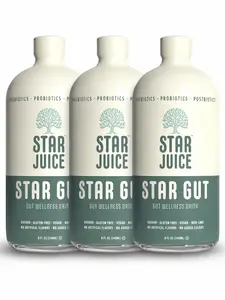 Star Juice Natural Gut Health Drink, Heartburn Relief, Prebiotic and Probiotic Drinks for Women & Men, Digestive Enzyme, Support Immune, No Artificial Color and Flavour, Non GMO, Gluten Free, 8 Oz (Pack of 3)