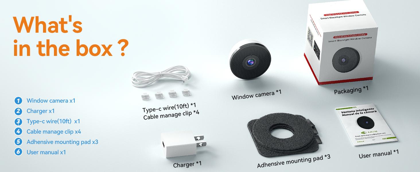 4MP Window Camera with Full-Color Night Vision, 4mm Blacklight Lens, AI Motion Detection, Two-Way Audio, Dual-Band WiFi