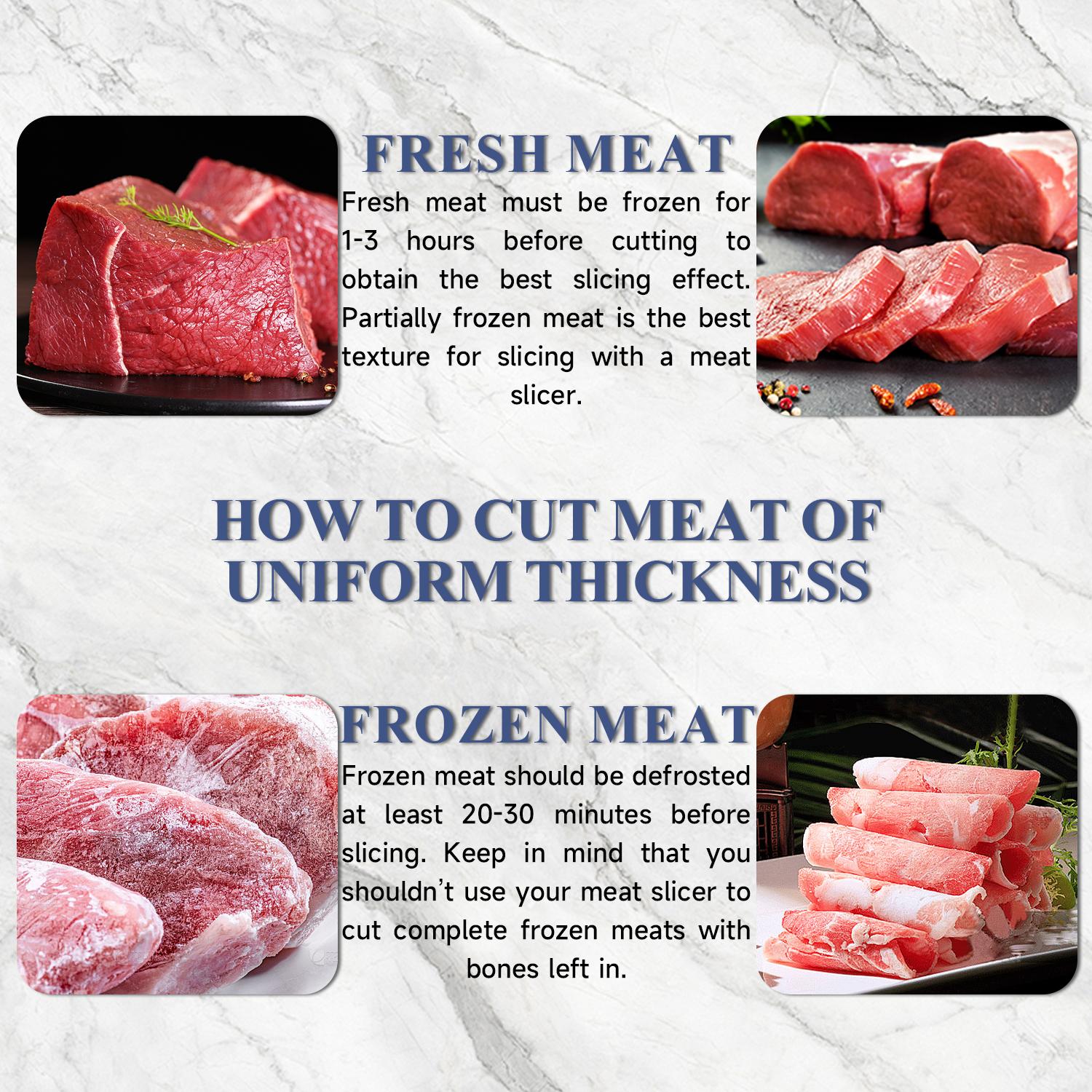 PANCERKA Electric Meat Slicer, Food Slicer with Adjustable Thickness, Automatic Precision Cutting, and Removable Stainless Steel Blade. Suitable for Vegetables, Meats, Deli Foods, Cheese, and More, Suitable for Home and Commercial Use