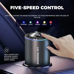 2026 Valentine's Day Gift Wireless Smart Mini Car Air Freshener | Starry Sky Projection 50ml Perfume | Auto On/Off 5 Modes Rechargeable Aroma Diffuser Cologne Gardenia for Car Office Home