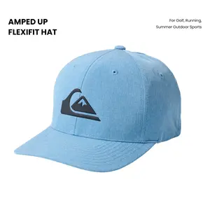 Quiksilver | Amped Up Flexifit Hat | Lightweight Breathable Polyester Hat | Silicone Logo Patch for Golf, Running, Summer Outdoor Sports | All-Day Comfort