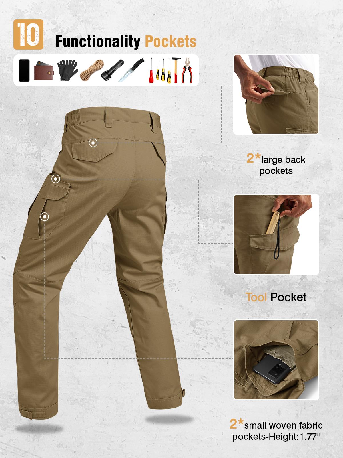 GOPUNE Men's Tactical Work Pants Lightweight Multi-Pocket Water Resistant Cargo Pants Ripstop Hiking Military Construction Outdoor Pants 10 Pockets GOPUNE Men's Tactical Work Pants Lightweight Multi-Pocket Water Resistant Cargo Pants Ripstop Hiking Military Construction Outdoor Pants 10 Pockets