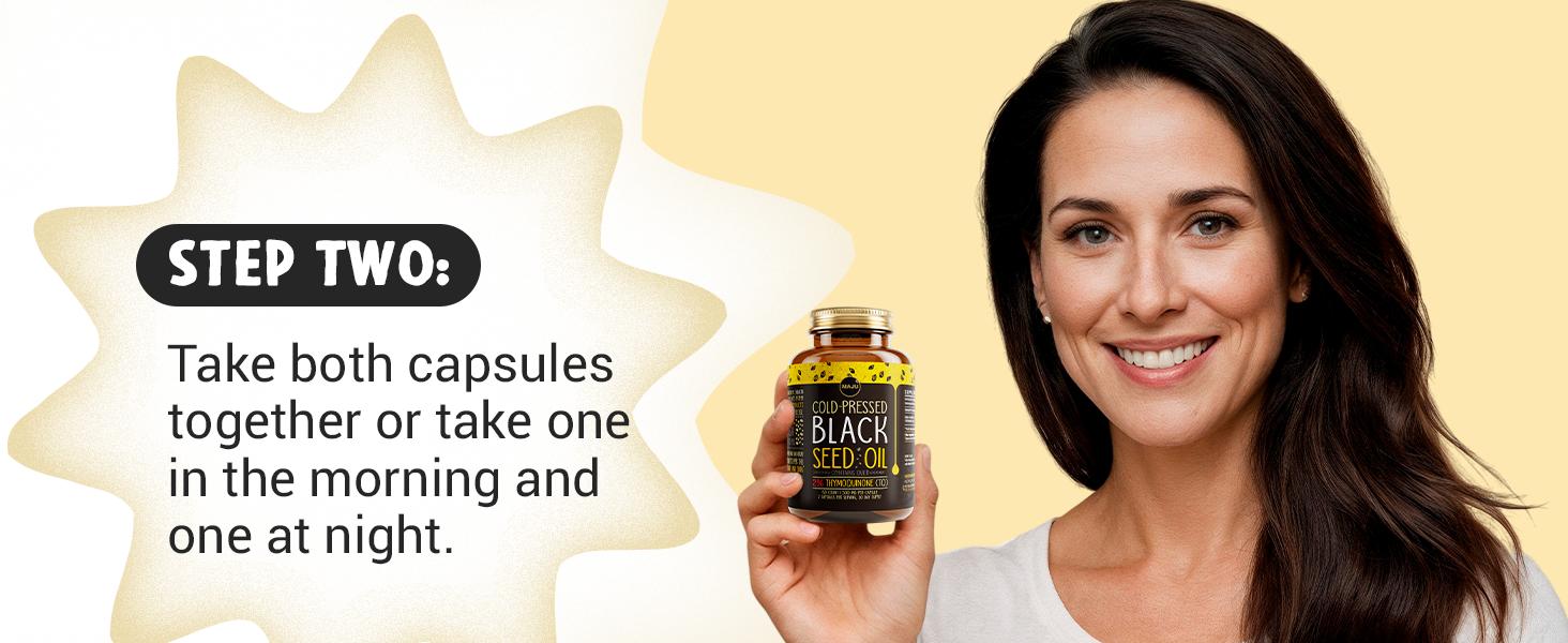 MAJU Black Seed Oil Capsules (120ct) - High Thymoquinone, Vitamin Supplement, Edible Dietary Healthcare Fitness Optimum Support