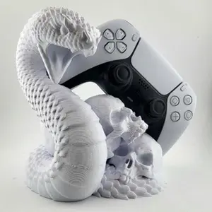 Snake Skull Controller Stand for PS5 | Gaming Controller Holder | Gothic Gamer Desk Decor