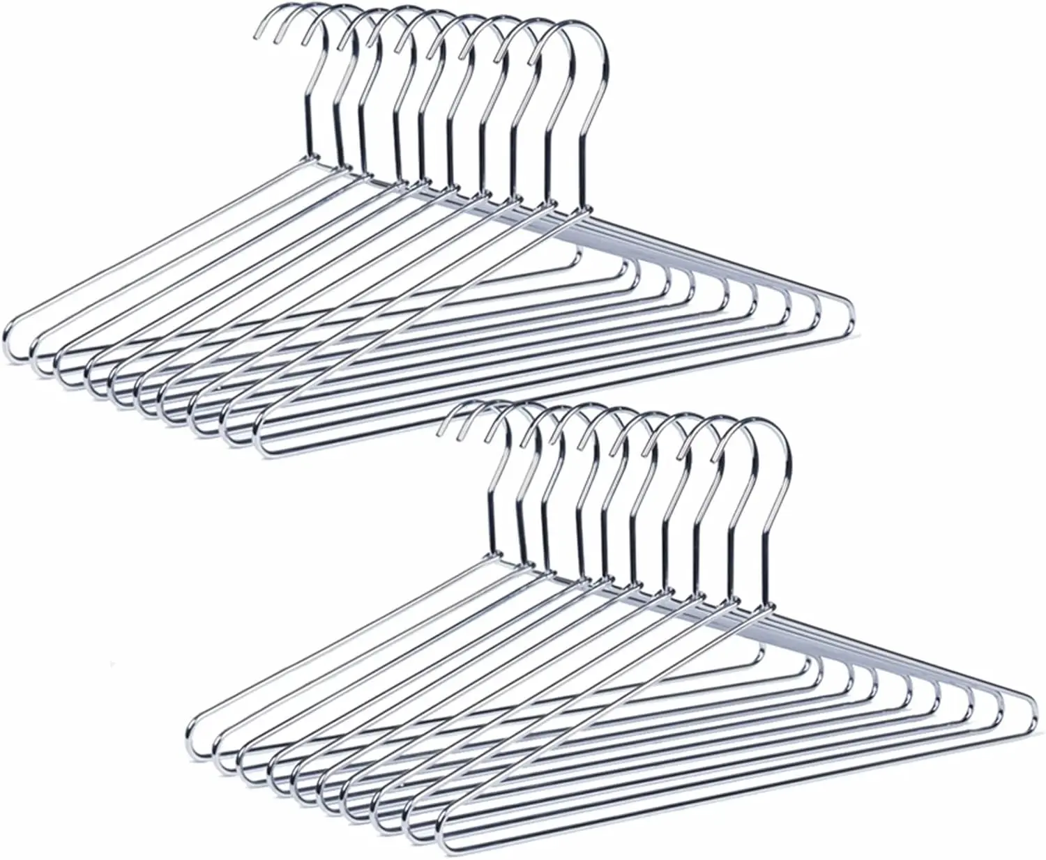 30 Pack Heavy Duty Metal Shirt Coat Hangers, Stainless Steel Clothes Hanger with Polished Chrome, 17 Inch  Metal Wire Hanger