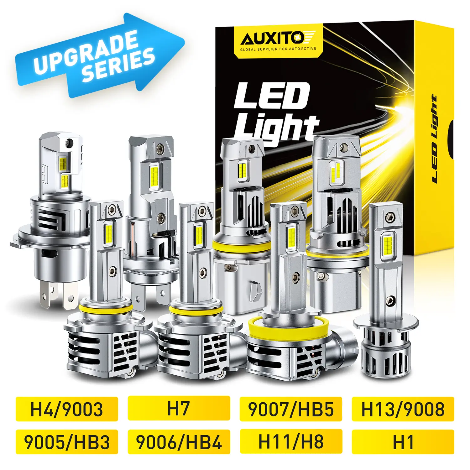 【UPGRADE SERIES】AUXITO LED Headlight Bulbs, 9005/HB3 9006/HB4 H11/H8/H9 9007/HB5 9008/H13 H4/9003 H1 H7,48000LM insane Brightness,6500K White,High/Low Beam Bulbs,60,000Hrs Long Service Life with Cooling Fans,CANBUS Ready,No Flickering 【Father's Day Gift】