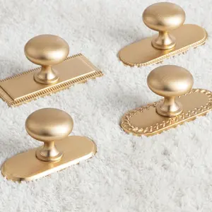 6 Pack Champagne Bronze Cabinet Knob with BackPlate Single Hole Center Hardware for Bedroom Kitchen Decorative Pulls No Warranty