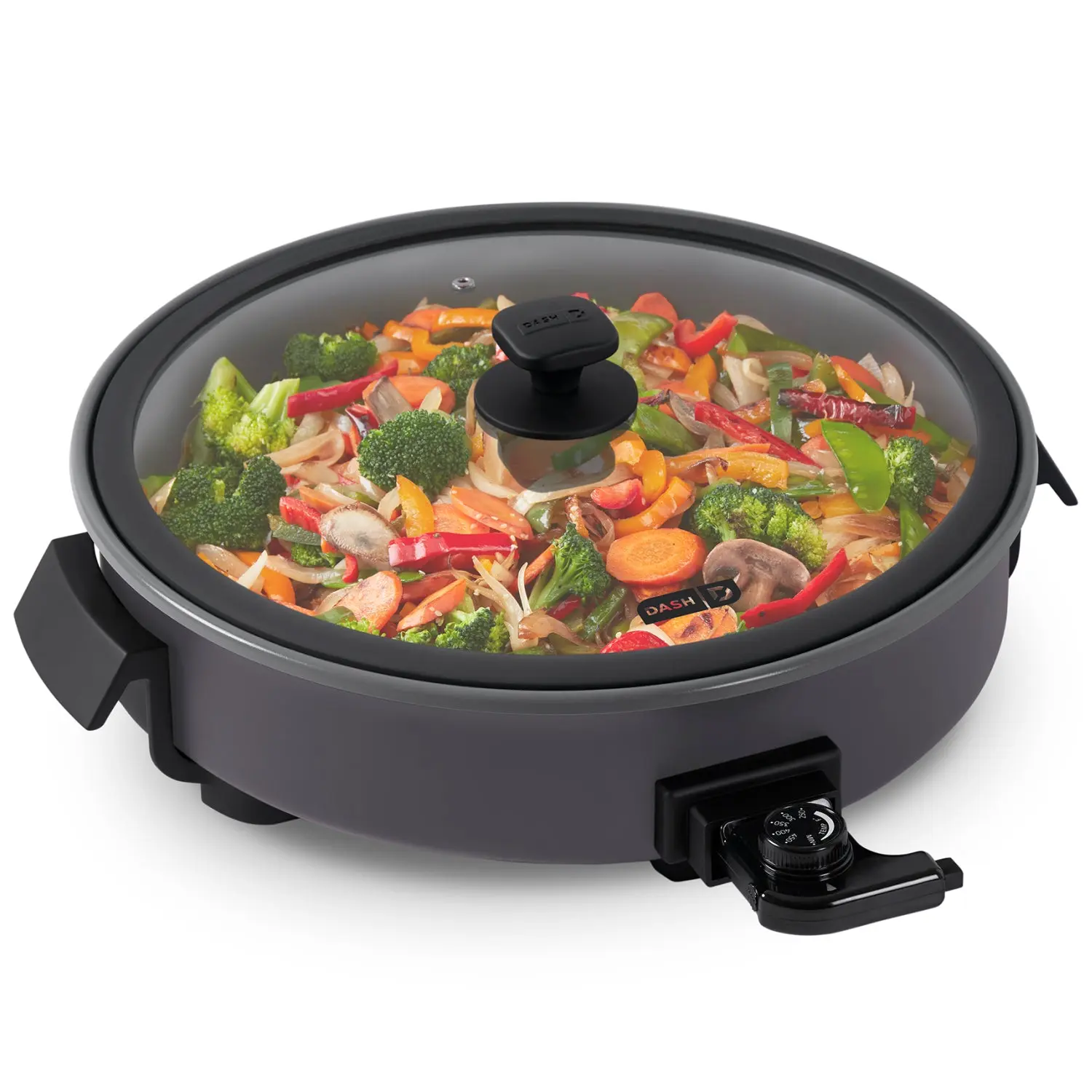 Dash Ceramic Nonstick Electric Skillet, 14-Inch Family Size Pan with Glass Lid