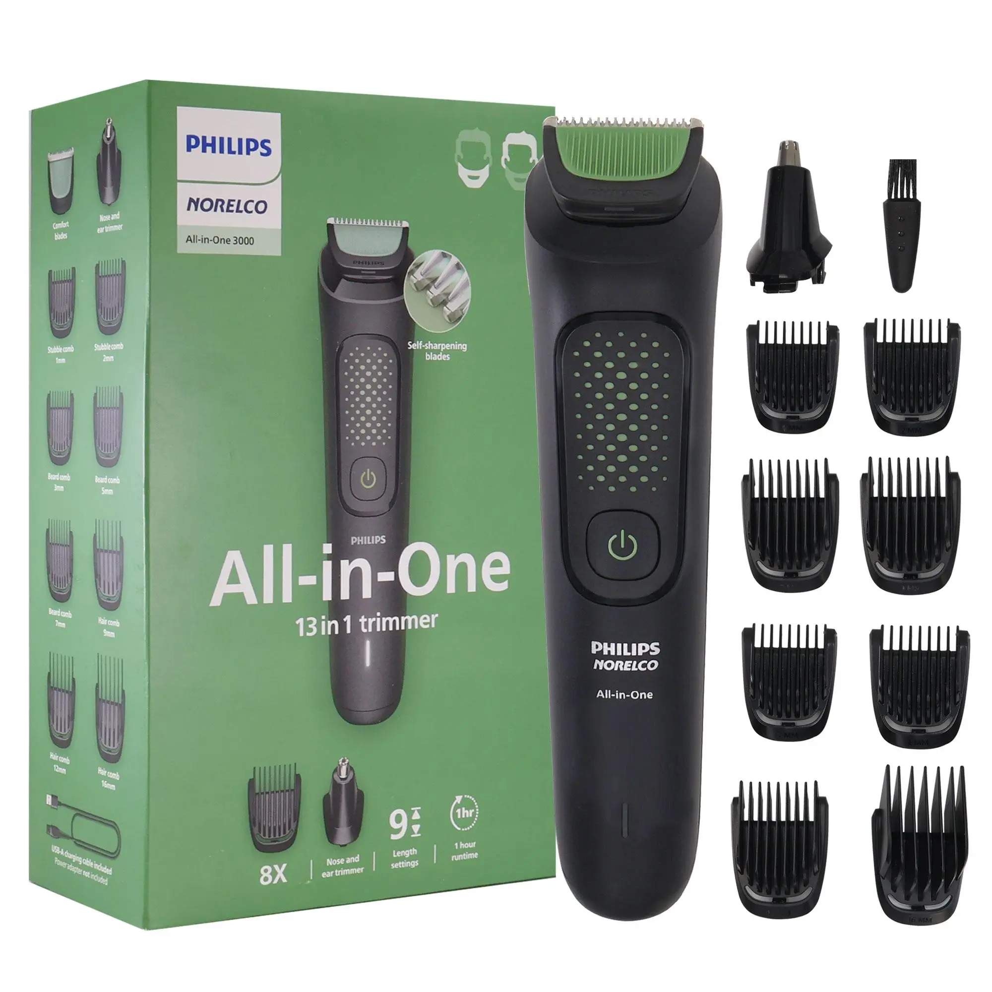 Philips Norelco All-in-One 3000 Series 13 in 1 Trimmer, Beard Styler & Men's Hair Clipper MG3919/50