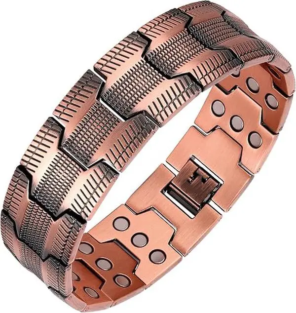Men's bracelet magnetic bracelet with 3 rows of neodymium magnets adjustable length, Halloween Men's jewelry gift, Thanksgiving gift magnetic bracelet, a gift for father and boyfriend, a surprise gift suitable for birthdays
