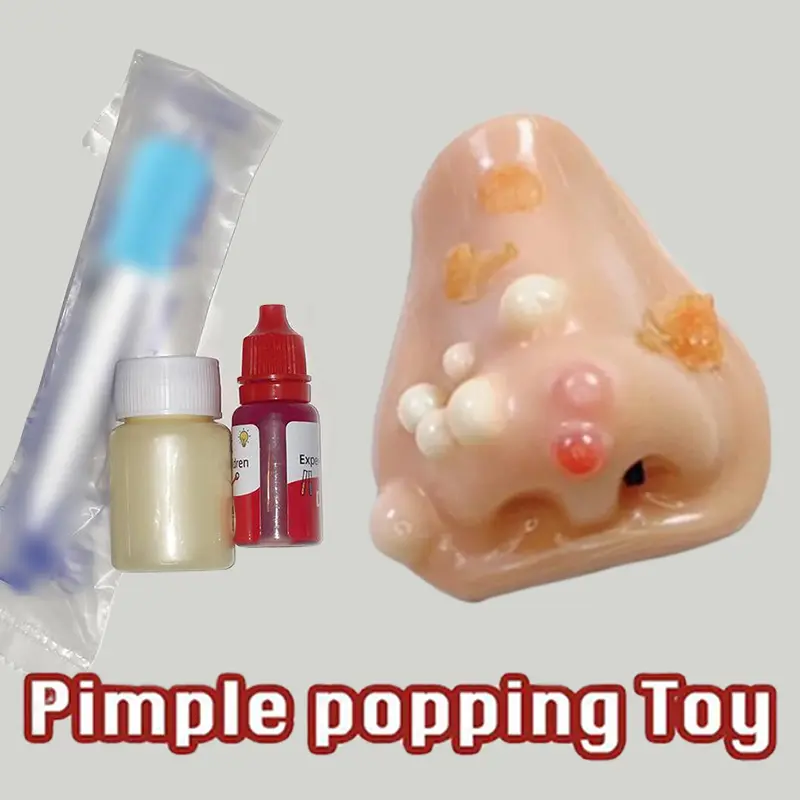 Novelty Pimple Popping Water Spray Tool Set - 1 Nose Piece + 1 Tool, Unisex Gross Gag Gift for Halloween, Pimple Nose Game Fun Family Toy