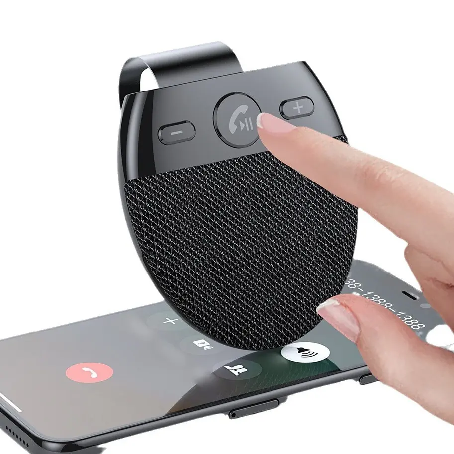 【Summerfinds】Joytutus Clip-On Car Bluetooth Connectivity Speakerphone with Visor Mount, USB Type-C Charging, 500 Hours Standby, 10 Hours Talk, Built-In Polymer Battery, Hands-Free Audio, Voice Assistant for Safe Driving, Cars, Speakers