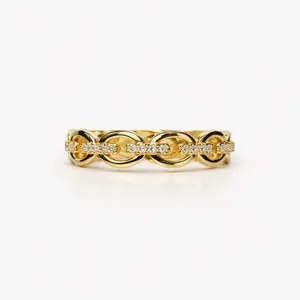 Elegant Gold Chain Crystal Ring for Women | Trendy Minimalist Jewelry