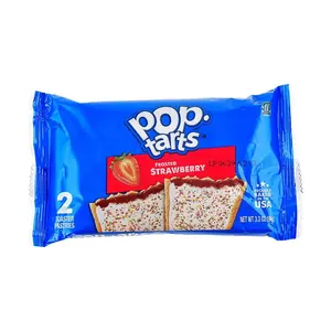 Kellogg's Frosted Strawberry Pop-Tarts, Pastry Snacks, 94g - Bulk Pack for Easy Breakfast & Snacks