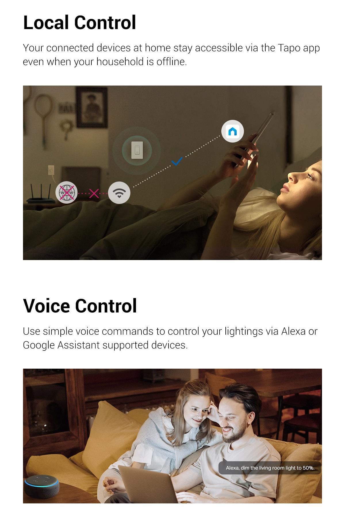 Tapo S500D (4-Pack) – Smart Dimmer Switch | Single Pole | Neutral Wire Required | 2.4 GHz Wi-Fi | Compatible with Alexa & Google Home | UL Certified | No Hub Needed | White