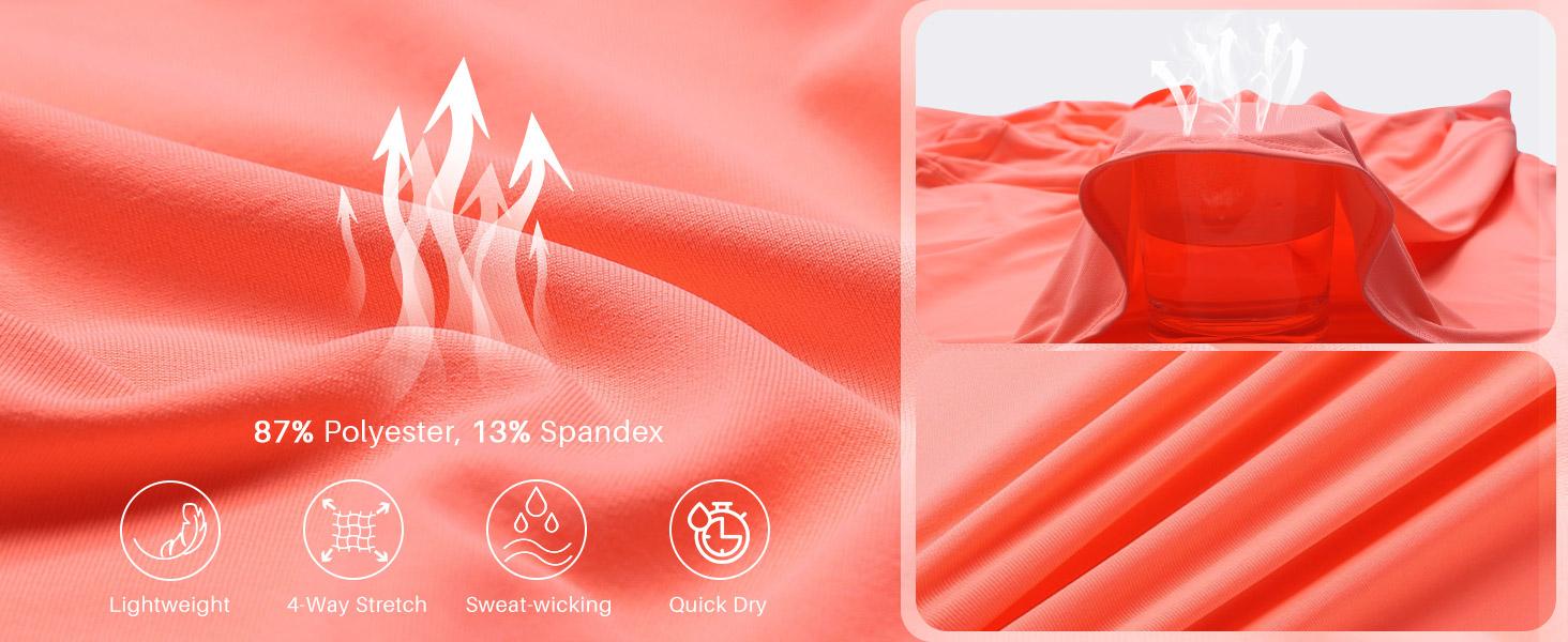 PINSPARK Tennis Skirt Womens Pleated Skort Lightweight Mini Active Skirts Golf Appeal with Pocket,Coral Large springtok OutdoorFun Sporty Wide Waistband Comfortable Inner Lining Dominate The Court Independence Day