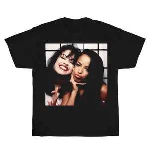 Graphic T-shirt✨ Vintage Selena & Aaliyah  Rap Design Shirt – Unisex Cotton Tee, Hip-Hop Merchandise, Rap Gift for Him & Her, Crewneck Streetwear Top, Casual Oversized Music Fan Apparel