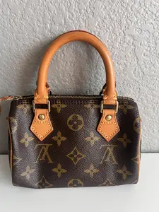Pre-owned Louis Vuitton Canvas Crossbody Bags Monogram Speedy Nano