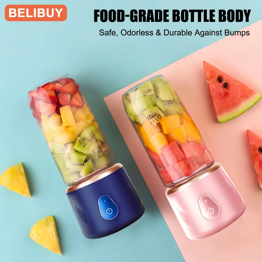 Portable blender, USB‑C charging, personal travel 600 ml portable juicer for smoothies, shakes, and fresh juice, self‑cleaning function, leakproof lid, 10 blades, powerful blending, compact blender, mixing function, convenient and multifunctional