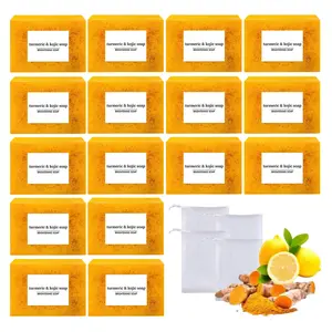 Turmeric Soap - Gentle Cleansing & Moisturizing 2-in-1 Facial & Body Soap for Women & Men Infused with Kojic Acid & Lemon