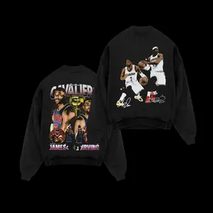 Cavs Old School Duo Lebron x Irving Unisex T-Shirt, Sweatshirts, 100% Heavy Cotton Cavs Basketball Team T-Shirt, Basketball Legend Shirt Gift For True Basketball Fans Graphic Tees Streetwear Outfit