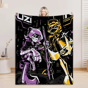 Aura Blankets Murder Drones Cartoon Printed blanket Flannel Warm blankets Soft and comfortable blanket bed linings cubre cama Birthday Gift  Superb Christmas blanket gift