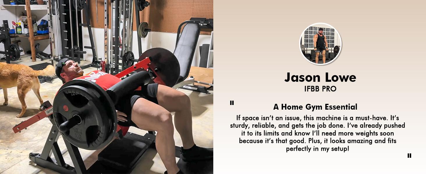 GWMD HRTQ Hip Thrust Machine 800LBS Plate-Loaded Glute Trainer with Adjustable Footboard Home Gym Strength & Glute Training Equipment for Enhanced Comfort & Stability