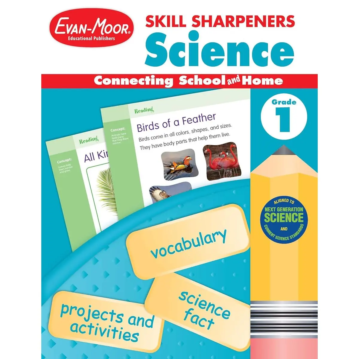 Evan-Moor Skill Sharpeners Science Workbook, Grade 1, Physical, Life, and Earth Science, Songs, Activities, Space, Animals and Eggs, Plants, Habitats, Recycling, Weather, Technology, Homeschool Paperback – Teacher's Edition, January 1, 2015