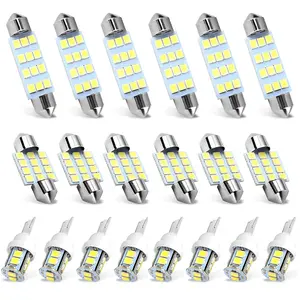 20Pcs LED Car Interior Light Kit – T10 Dome Interior Lights,31mm 42mm Replacement Bulbs for Top Maps,6000K White, Easy Install Plug and Play for Car Truck SUV